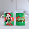 Tazas con diseños de Mickey Mouse - Diseño Minnie y Micke verde