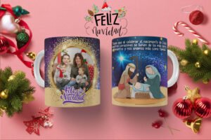 Taza navideña del nacimiento - Celebra la Navidad con Elegancia y Calidez