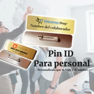 Gafete Pin Identificación Metálico Personalizado (dorado)