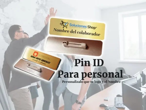 Gafete Pin Identificación Metálico Personalizado (dorado)