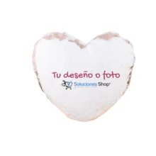 Cojín Corazón Lentejuelas Champagne - Blanco Un Toque de Glamour