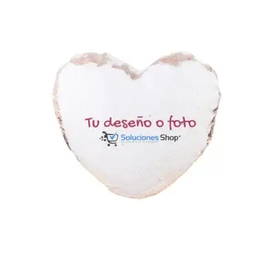 Cojín Corazón Lentejuelas Champagne - Blanco Un Toque de Glamour