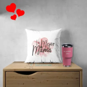 Combo Día de las Madres Almohada personalizada + Jarro térmico de 30 oz