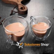 Juego de 2 Tazas de Café con Forma de Corazón