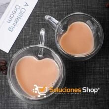 Juego de 2 Tazas de Café con Forma de Corazón