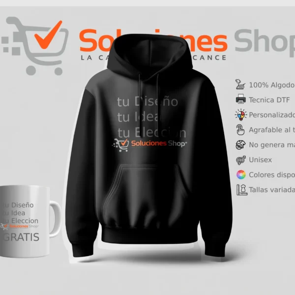 Hoodie con Diseño Personalizado + Taza Gratis
