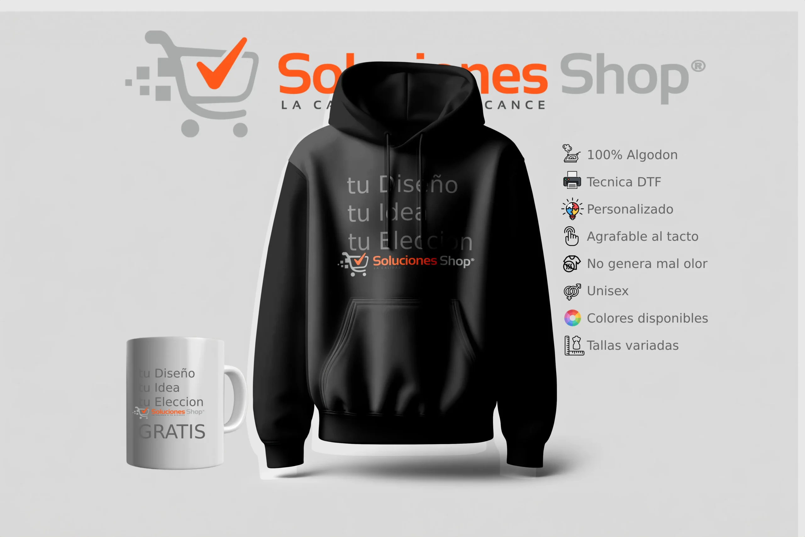 Hoodie con Diseño Personalizado + Taza Gratis