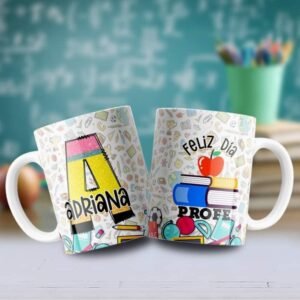 Taza abecedario con diseño especial para el maestro y la maestra