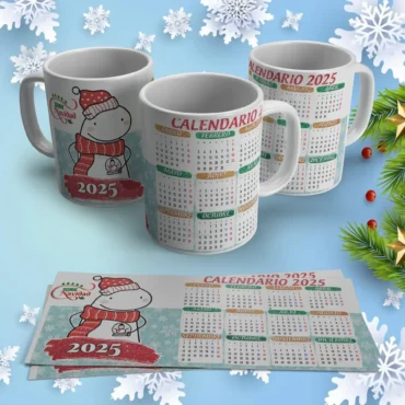 Taza Calendario Flork 2025 con Detalles Navideños – Soluciones Shop