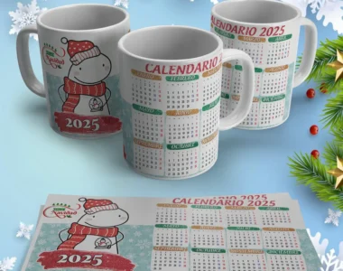 Taza Calendario Flork 2025 con Detalles Navideños – Soluciones Shop