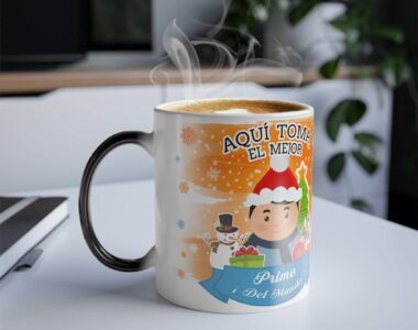 Taza que cambia de color con diseño navideño, 11 oz
