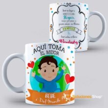 Tazas con Diseño de Familia Aqui toma el mejor Personalizado