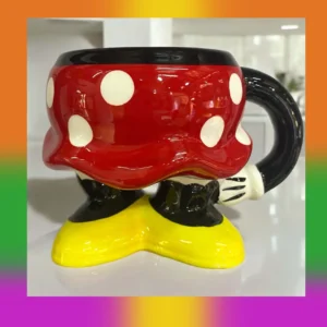 Taza con cara y forma de Minnie Mouse – Taza 3D de cerámica (250 ml)