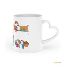Taza con forma de corazón - Cerámica blanca de 11oz | Ideal para regalar