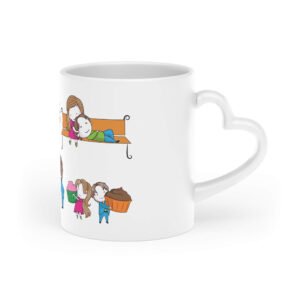 Taza con forma de corazón - Cerámica blanca de 11oz | Ideal para regalar