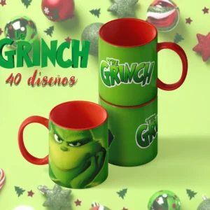 Tazas personalizadas del Grinch con fondo y asa de colores | 11 y 15 oz