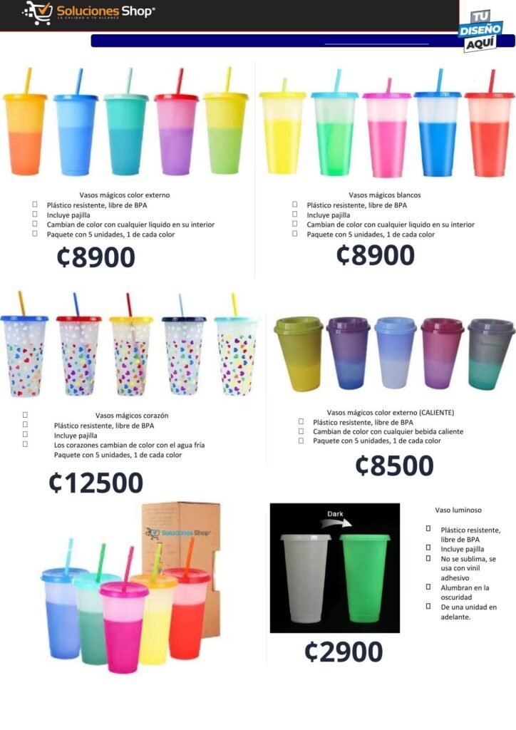 Vasos Mágicos y Luminosos de Soluciones Shop Costa Rica