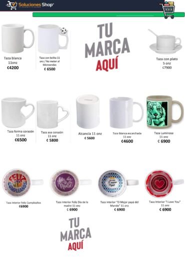 Tazas personalizables, tazas de cerámica, Soluciones Shop, Costa Rica, compra online, tazas con mensajes, tazas para regalos