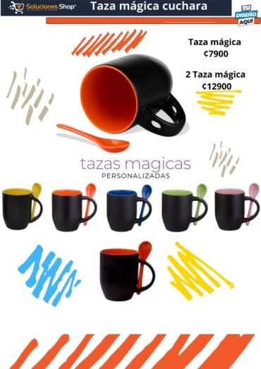 Tazas Mágicas con Cuchara Personalizables en Soluciones Shop Costa Rica