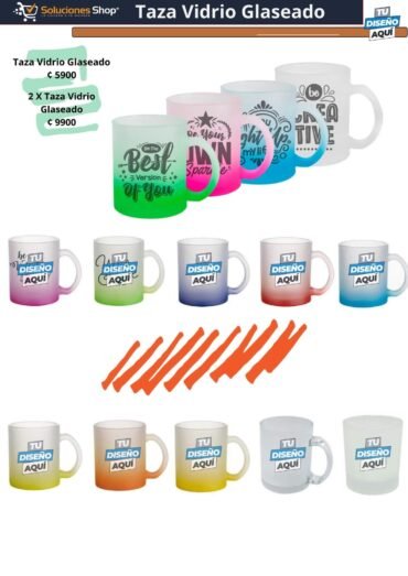 Tazas de Vidrio Glaseado Personalizables en Soluciones Shop Costa Rica
