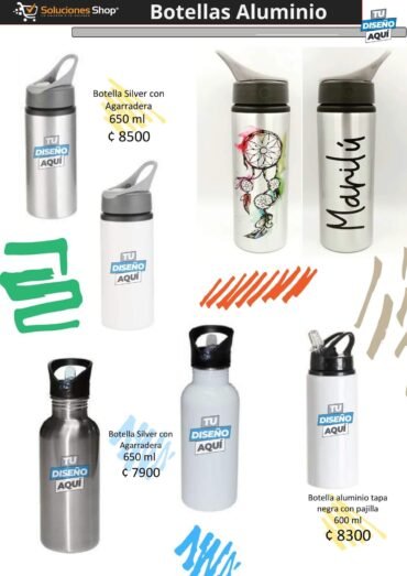 Botellas de Aluminio Personalizables en Soluciones Shop Costa Rica