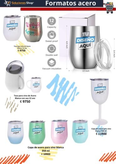 Copas de Vino de Acero Inoxidable en Soluciones Shop Costa Rica