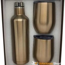 Set de cocteleras, coctelera de acero inoxidable, set de cócteles, set de bebidas, set de bar, set de 2 cocteleras y botella, set de 2 cocteleras 12oz y botella 25oz dorado personalizado