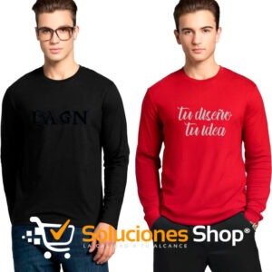 Camiseta de Hombre 100% Algodón Manga Larga con Diseño Personalizado