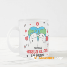 Taza de Vidrio Glaseado 10 onzas "Día del Amor y la Amistad"