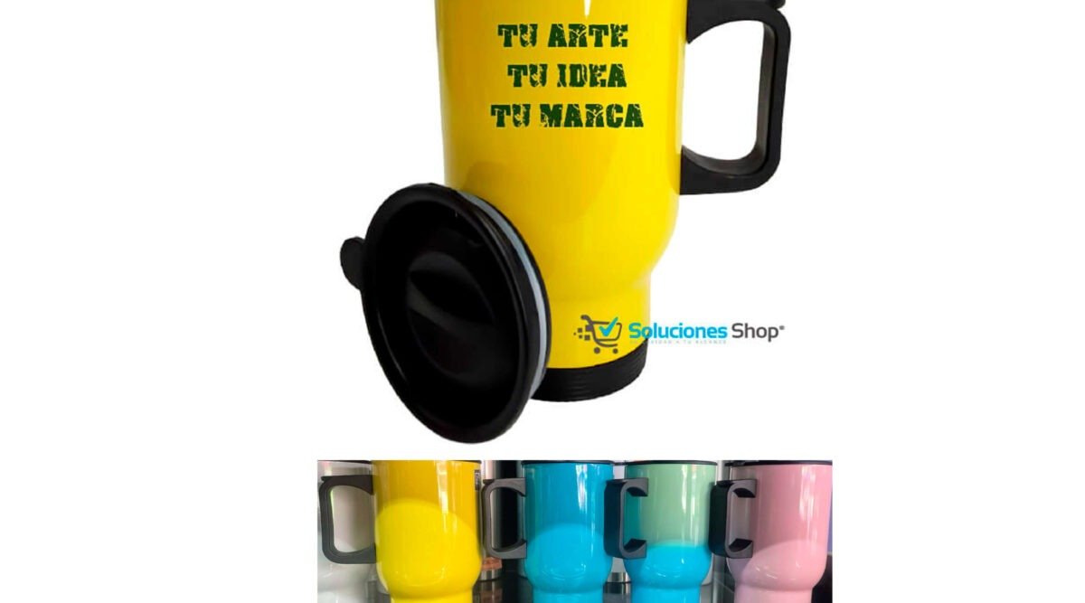 Jarra de Viaje Amarilla - 14 oz Acero Inoxidable 304