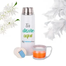 Termo de Acero Inoxidable 500 ml con Tapa Transparente