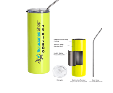 Vaso Personalizado Amarillo de Acero Inoxidable - Diseña el tuyo
