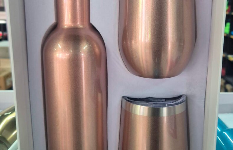 Coctelera, Botella, Oro Rosa, Acero Inoxidable, Set de Bar