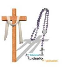 Rosario en color morado personalizado