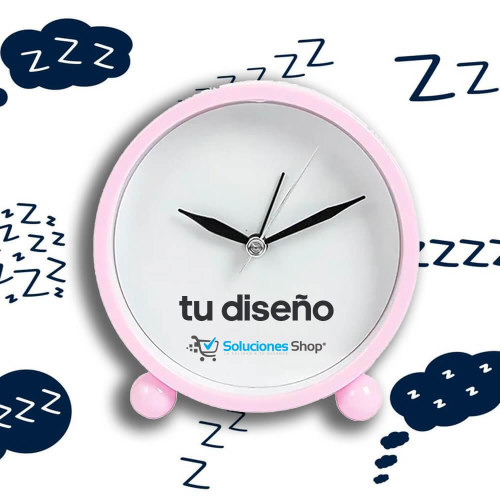 Reloj de Sobremesa de Plástico Personalizado, Rosa