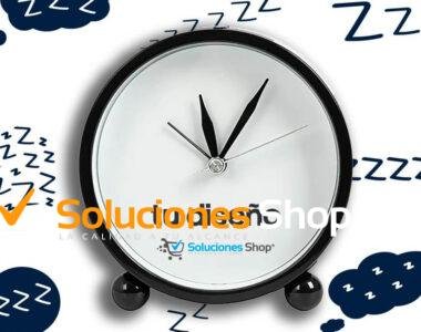 Reloj de sobremesa personalizado negro - 10,5 cm de diámetro