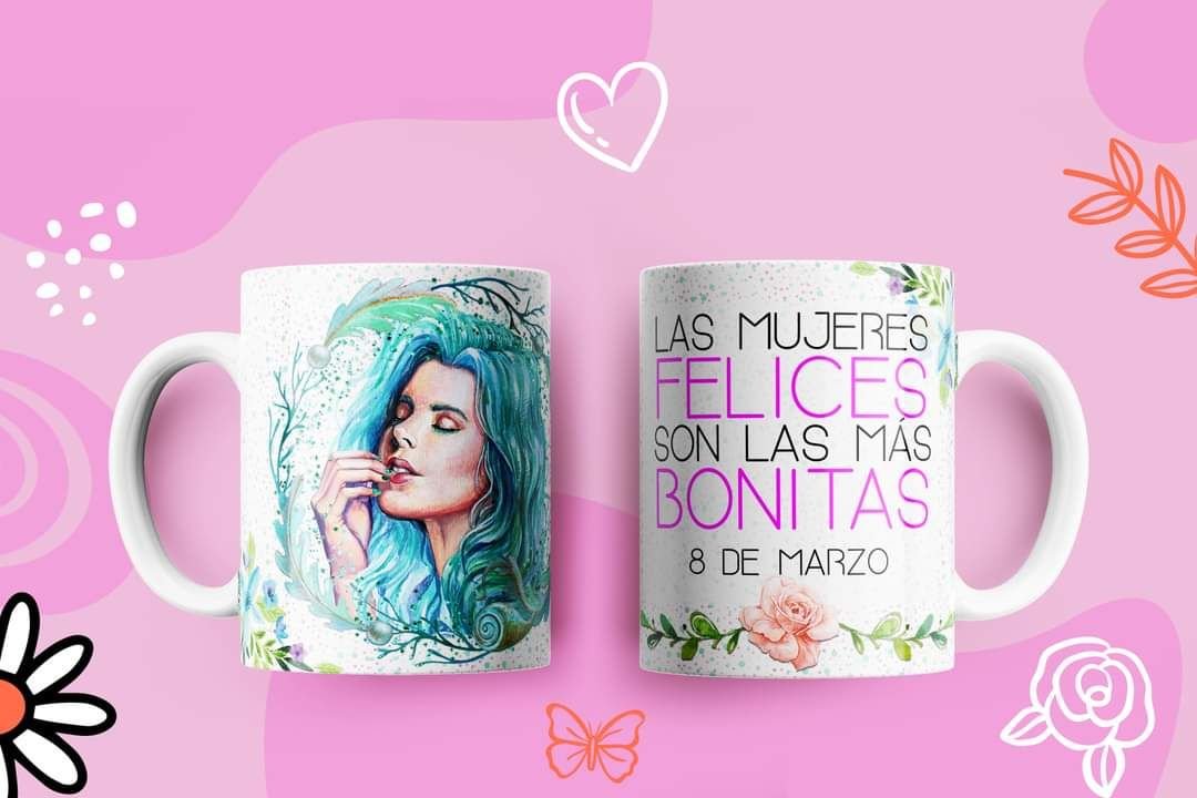 🎁 Tazas Día de la Mujer 🌸 Personalizadas + Golosinas o 2x