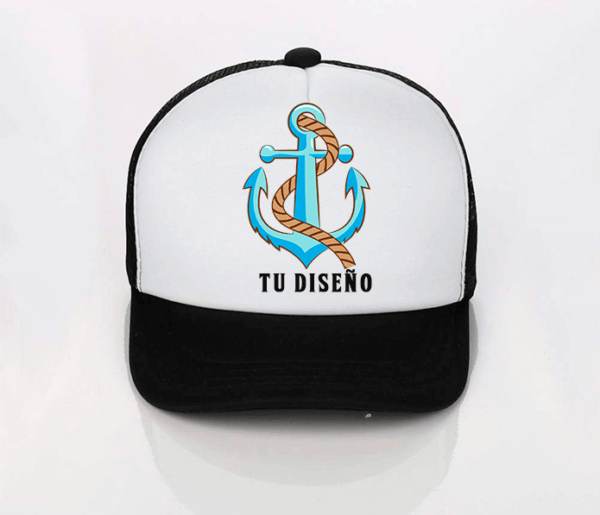 Gorra Trucker Negra con Frontal Blanco