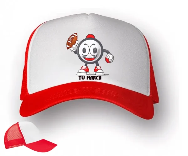 Gorra Trucker Roja y Blanca Personalizable