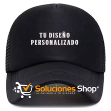 Gorra personalizada lisa negra con diseño exclusivo en DTF