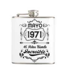Cantimplora de bolsillo personalizada con diseño de leyendas