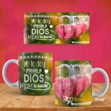 Tazas personalizadas con frases cristianas de amor. Diseños editables perfectos para regalos de San Valentín, bodas o aniversarios. ¡Llenas de fe!