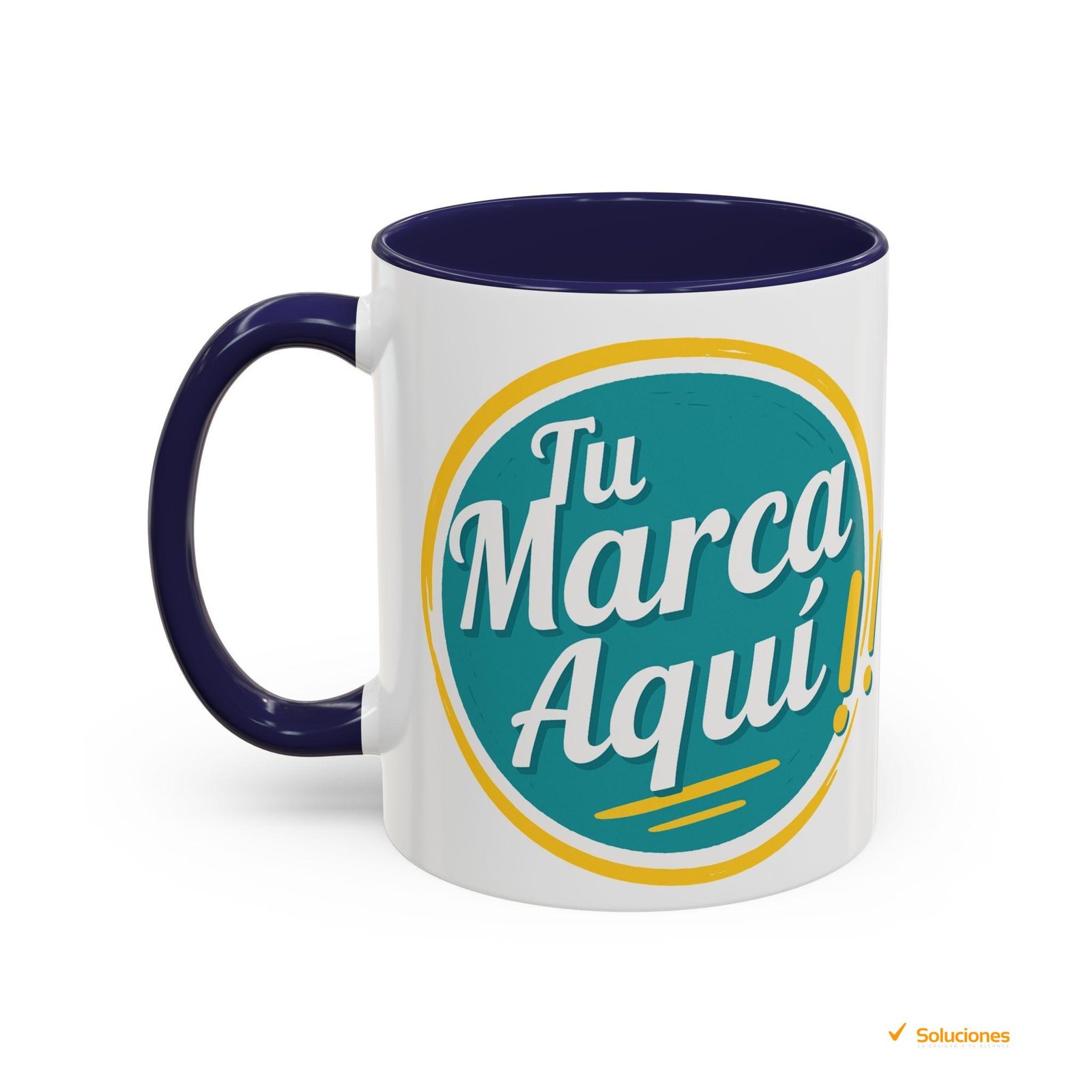 Taza personalizada 15 oz con fondo y asa de color | Regalos únicos