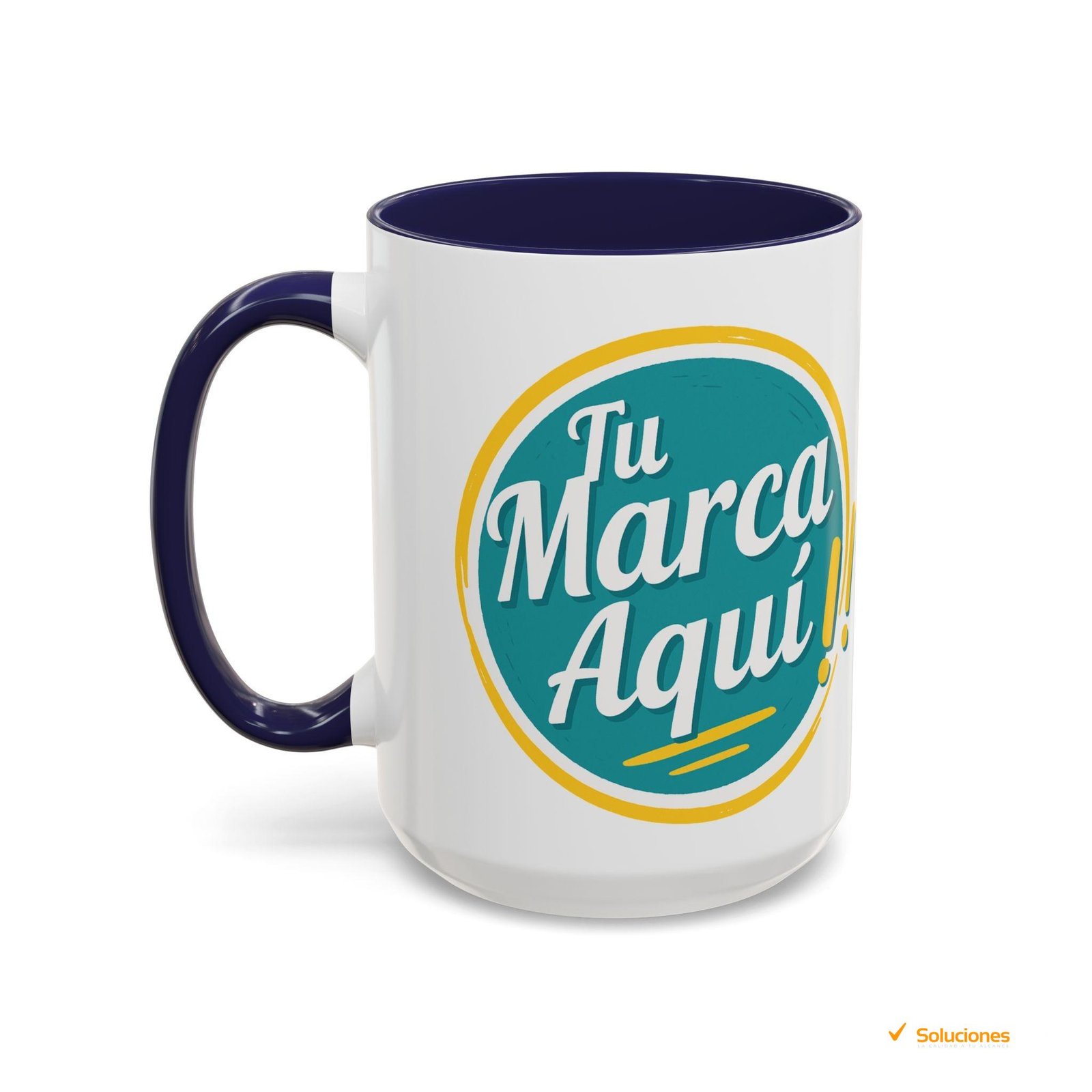 Taza personalizada 15 oz con fondo y asa de color | Regalos únicos