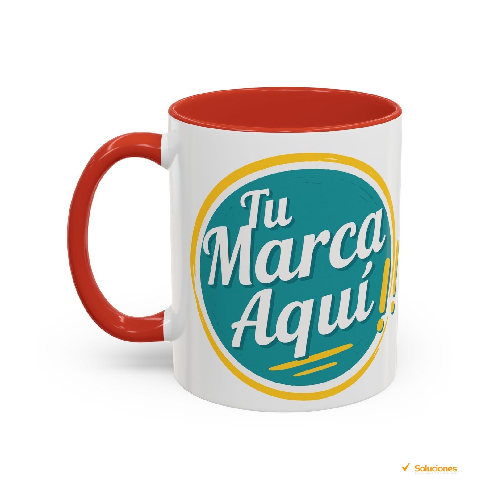 Taza personalizada 15 oz con fondo y asa de color | Regalos únicos