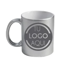 Taza de Cerámica Plateada