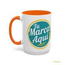 Taza personalizada 15 oz con fondo y asa de color | Regalos únicos