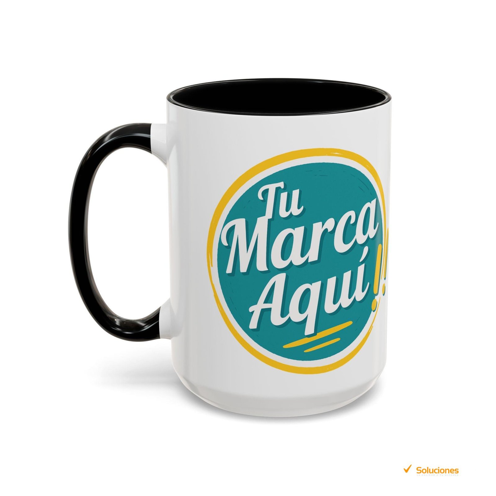 Taza personalizada 15 oz con fondo y asa de color | Regalos únicos