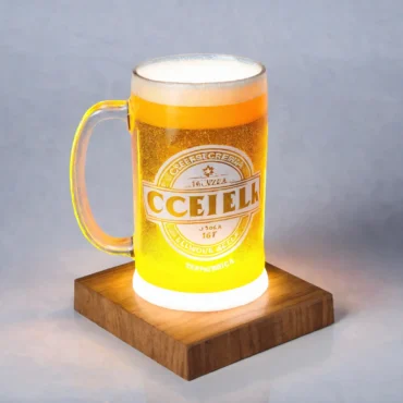 Set de Jarra Personalizada 16oz + Base de Luz LED 10x10cm - Sublimación o DTF UV