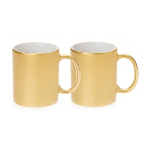 Taza de Cerámica Dorada Metalizada Personalizada